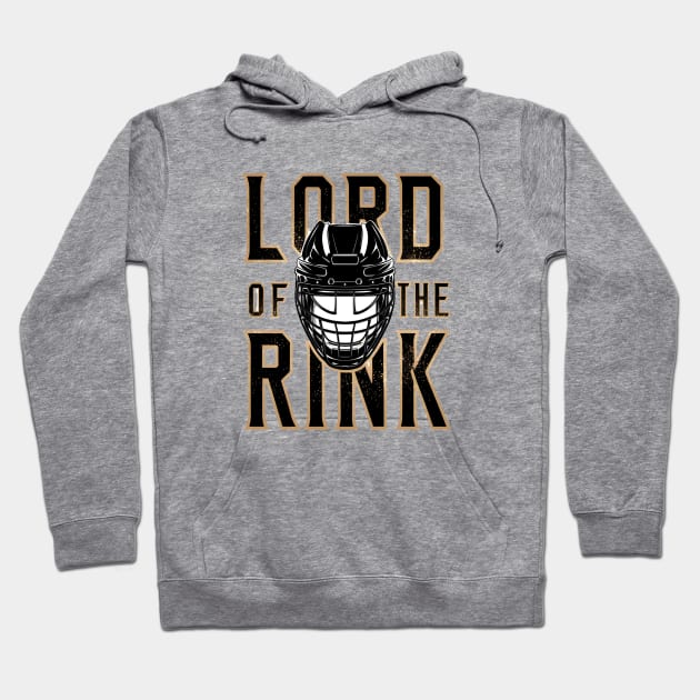 Lord of the Rink - Hockey - Black and Gold - Funny Hoodie by Fenay-Designs